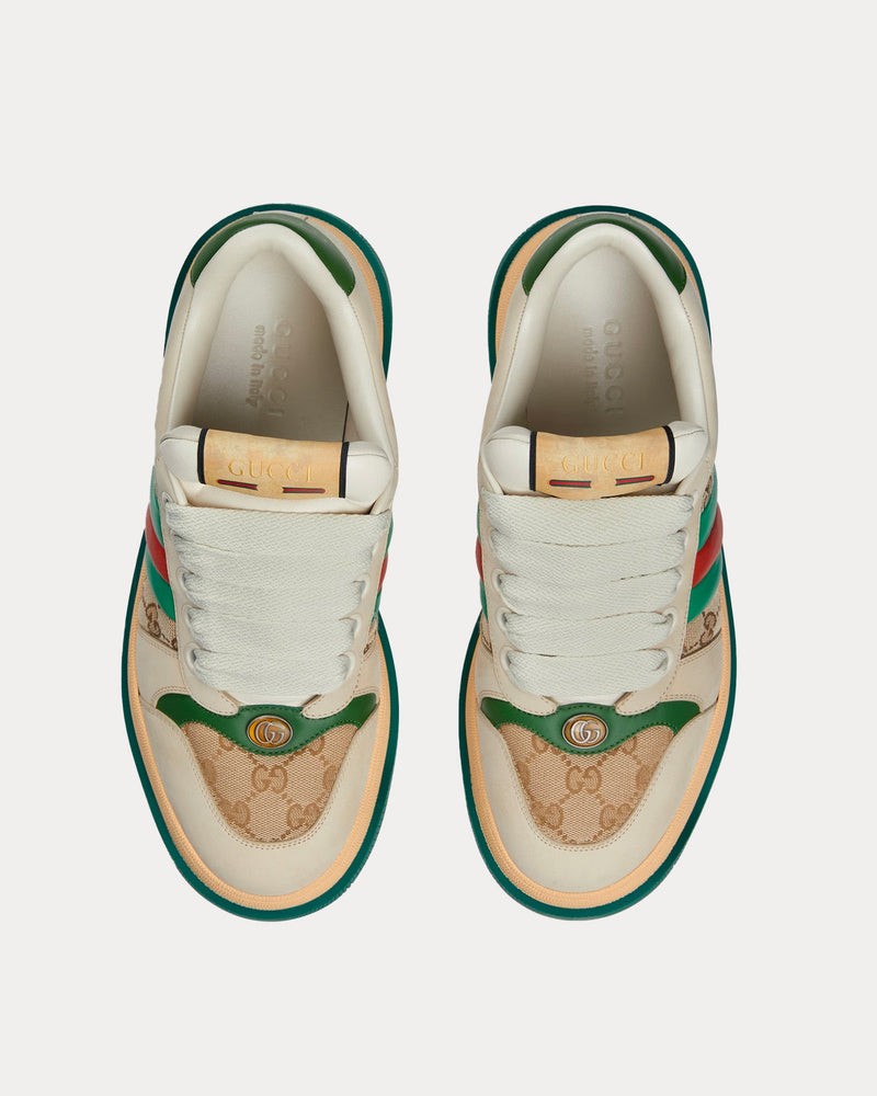 GG SCREENER SNEAKER WITH WEB LEMON CALFSKIN