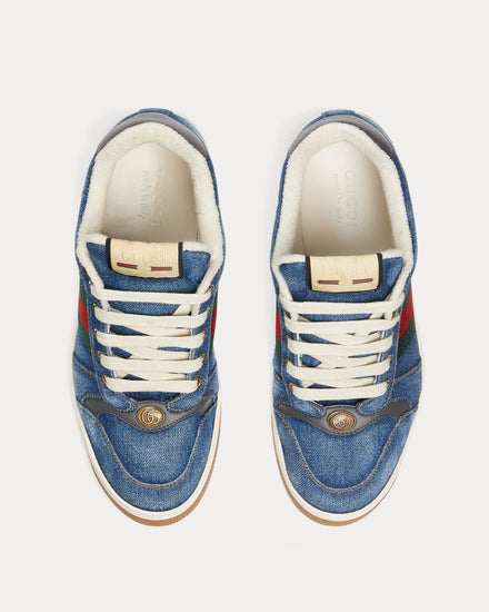 Gucci Screener with Web Denim Blue Low Top Sneakers - 2