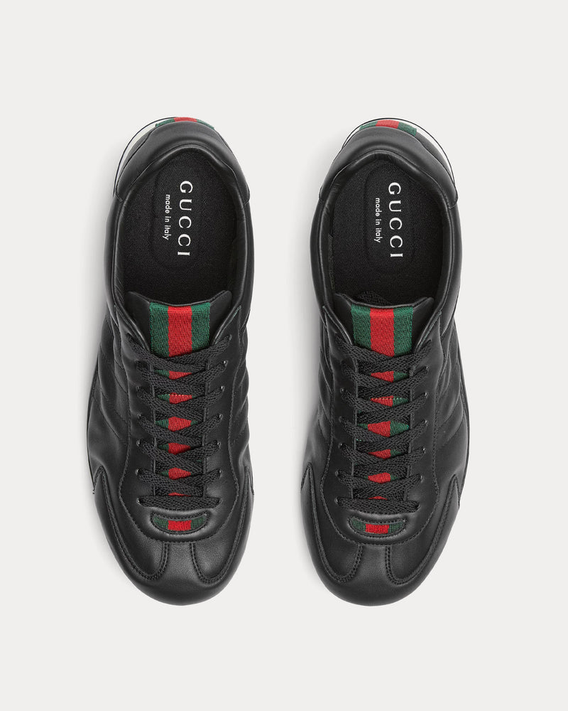 Gucci Shift Leather Black Low Top Sneakers - 2