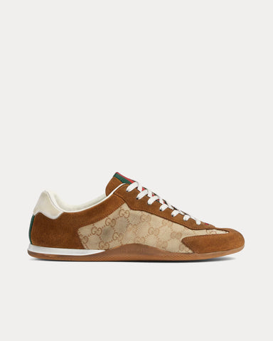 Gucci Shift GG Canvas Beige / Dark Brown Low Top Sneakers