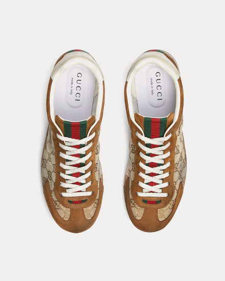 Gucci Shift GG Canvas Beige / Dark Brown Low Top Sneakers - 2