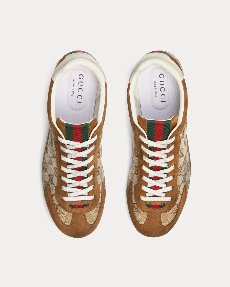 Gucci Shift GG Canvas Beige / Dark Brown Low Top Sneakers - 2