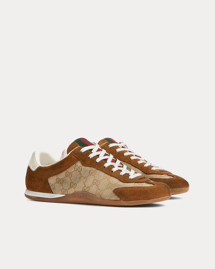 Gucci Shift GG Canvas Beige / Dark Brown Low Top Sneakers - 3