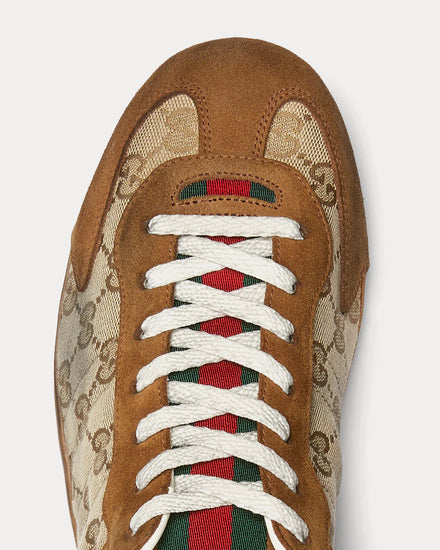 Gucci Shift GG Canvas Beige / Dark Brown Low Top Sneakers - 5