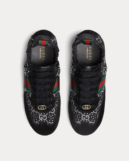 Gucci Shift GG Crystal Black Mesh Low Top Sneakers - 2