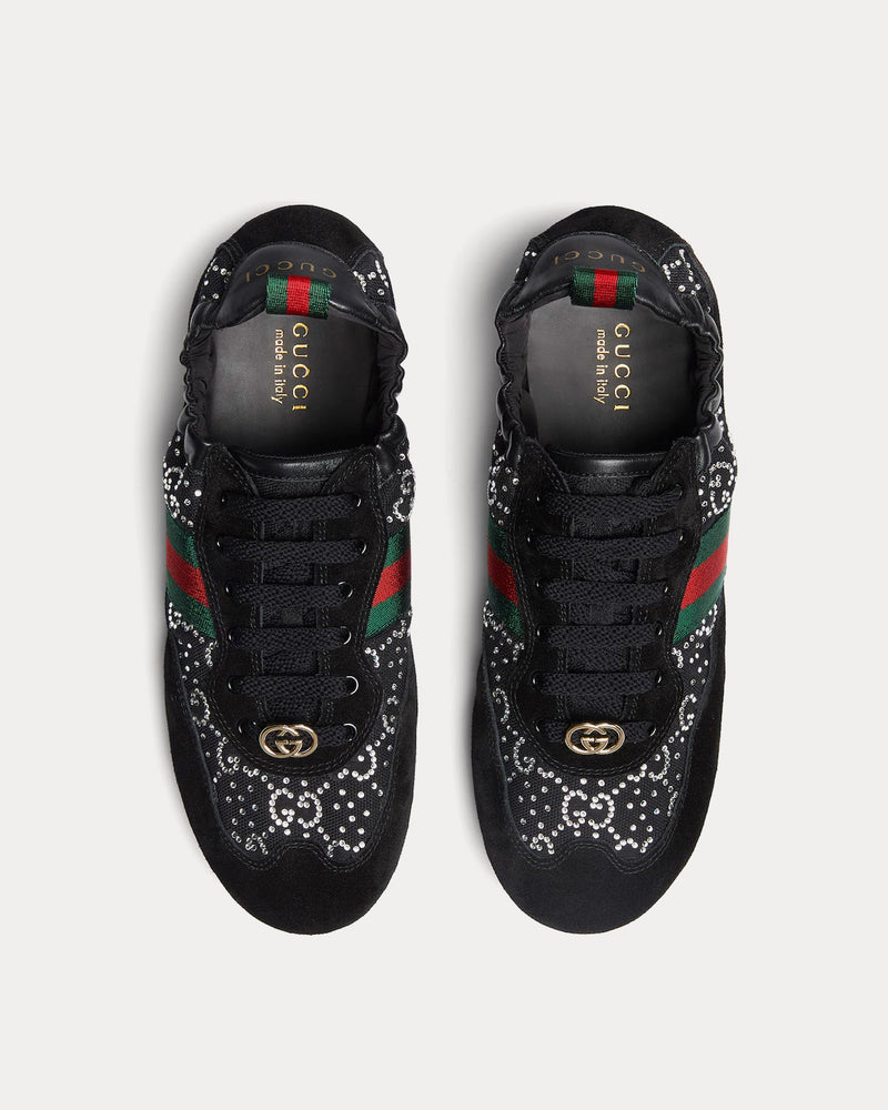 Gucci Shift GG Crystal Black Mesh Low Top Sneakers - 2