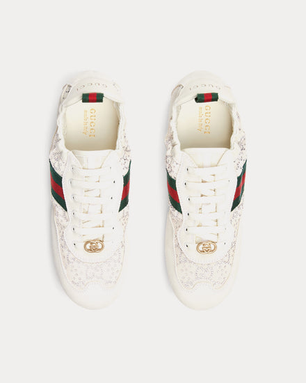 Gucci Shift GG Crystal Off White Mesh Low Top Sneakers - 2