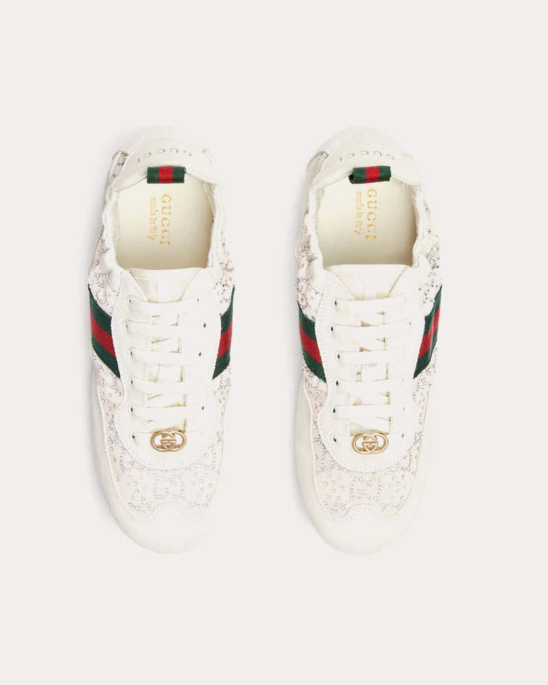 Gucci Shift GG Crystal Off White Mesh Low Top Sneakers - 2