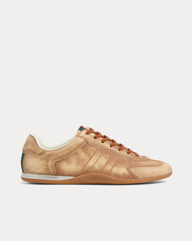 Gucci Shift Leather Brown Low Top Sneakers