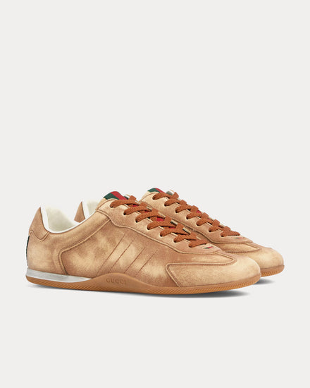 Gucci Shift Leather Brown Low Top Sneakers - 3