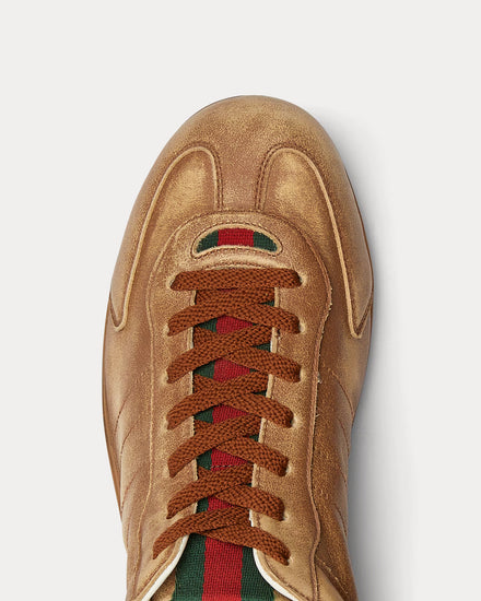 Gucci Shift Leather Brown Low Top Sneakers - 5