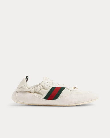 Gucci Shift Suede White Low Top Sneakers