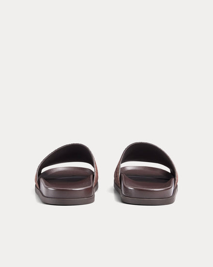 Gucci Slide Strap GG Suede Brown Sandals - 4