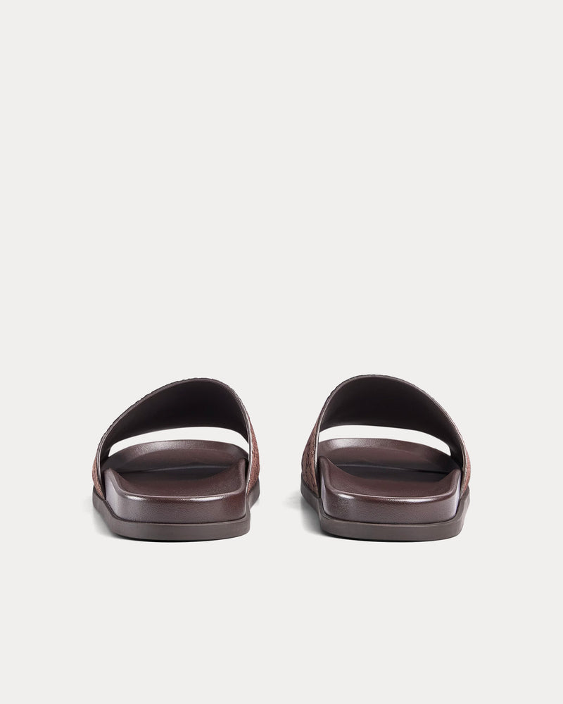Gucci Slide Strap GG Suede Brown Sandals - 4