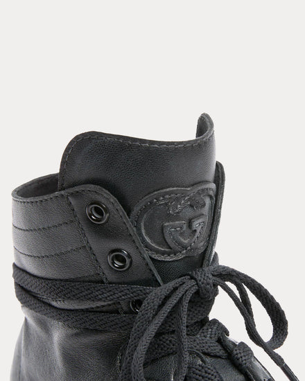 Gucci Stretch Leather Black High Top Sneakers - 5