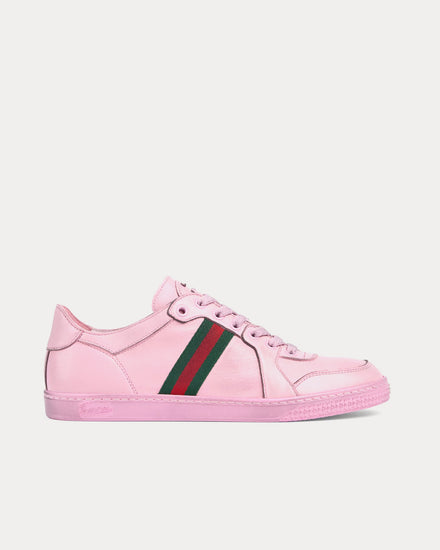 Gucci Stretch Leather Pink Low Top Sneakers - 1