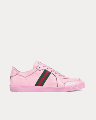 Gucci Stretch Leather Pink Low Top Sneakers
