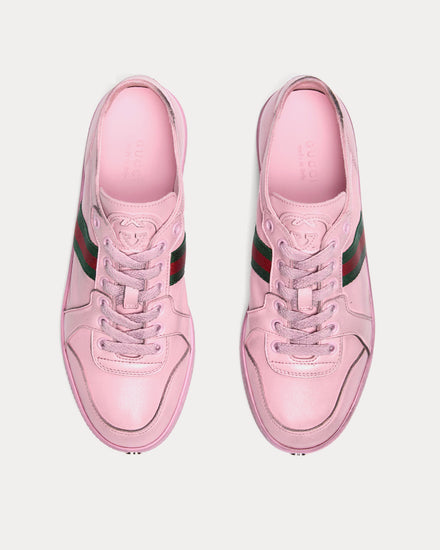 Gucci Stretch Leather Pink Low Top Sneakers - 2