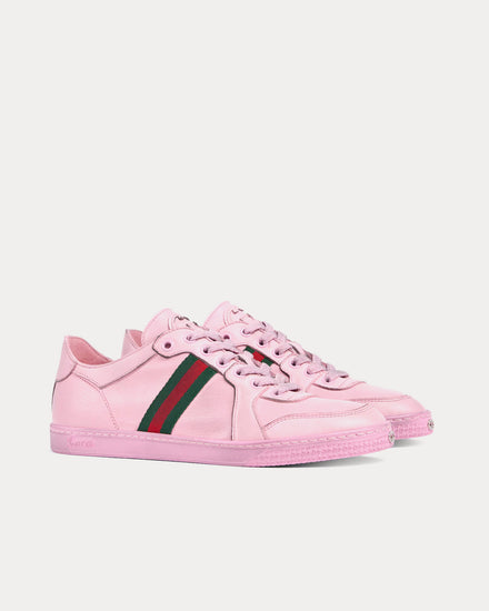 Gucci Stretch Leather Pink Low Top Sneakers - 3