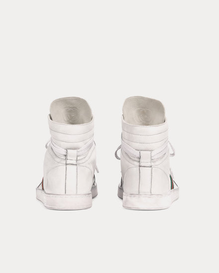 Gucci Stretch Leather White High Top Sneakers - 4