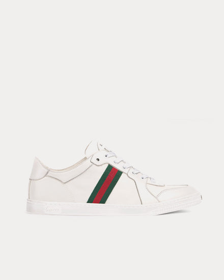 Gucci Stretch Leather White Low Top Sneakers - 1
