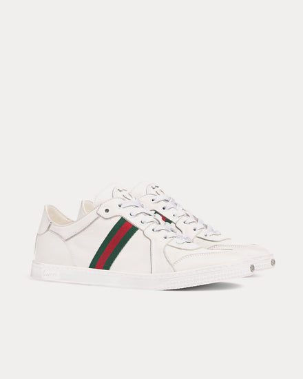Gucci Stretch Leather White Low Top Sneakers - 3