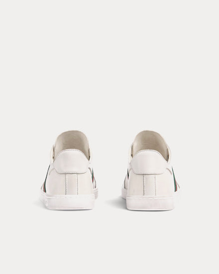 Gucci Stretch Leather White Low Top Sneakers - 4