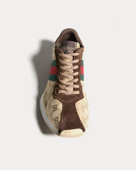 Gucci Tempo GG Canvas Sand / Dark Brown Low Top Sneakers - 2