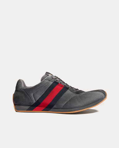 Gucci Tempo Mesh & Suede Dark Grey Low Top Sneakers
