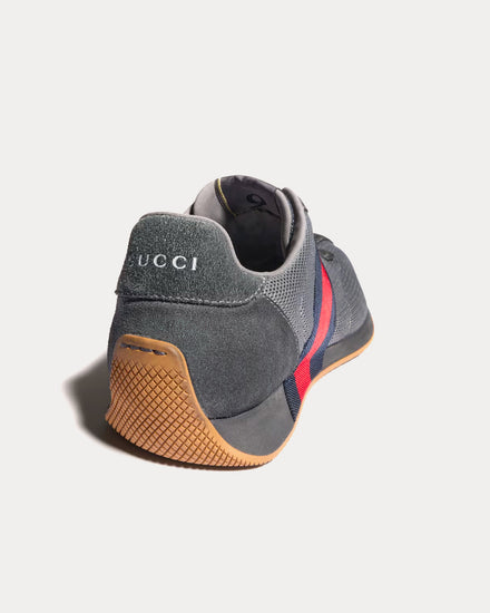 Gucci Tempo Mesh & Suede Dark Grey Low Top Sneakers - 4