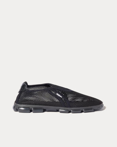 Miu Miu Technical Mesh Fabric Black Slip On Sneakers