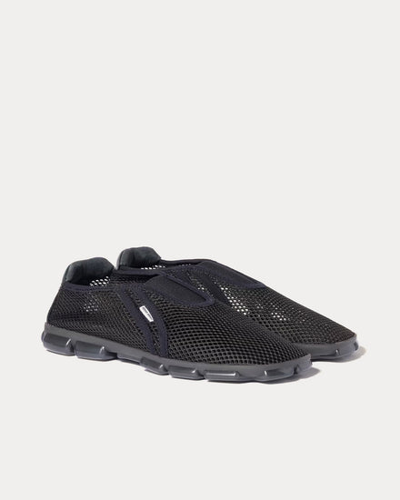 Miu Miu Technical Mesh Fabric Black Slip On Sneakers - 3