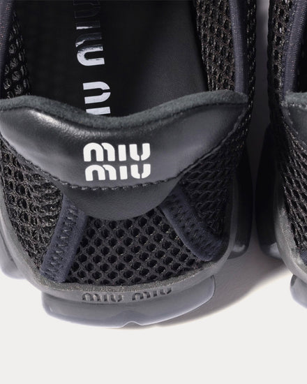 Miu Miu Technical Mesh Fabric Black Slip On Sneakers - 4