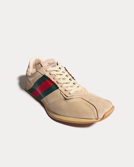 Gucci Tempo Mesh & Suede Sand Low Top Sneakers - 2