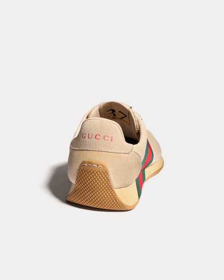 Gucci Tempo Mesh & Suede Sand Low Top Sneakers - 3