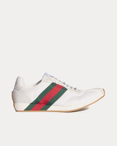 Gucci Tempo Mesh & Suede White Low Top Sneakers