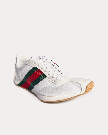 Gucci Tempo Mesh & Suede White Low Top Sneakers - 3