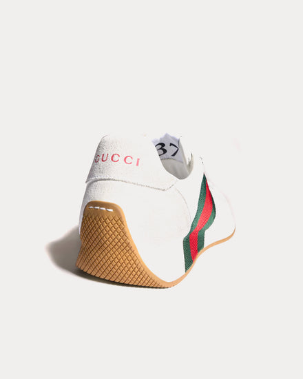 Gucci Tempo Mesh & Suede White Low Top Sneakers - 5