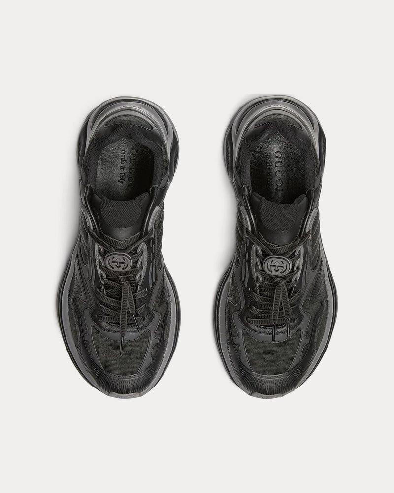 Gucci 2.0 Mesh & Leather Black / Grey Low Top Sneakers - 2