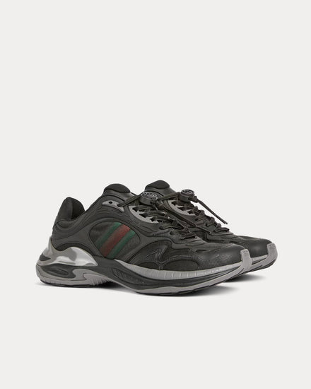 Gucci 2.0 Mesh & Leather Black / Grey Low Top Sneakers - 3