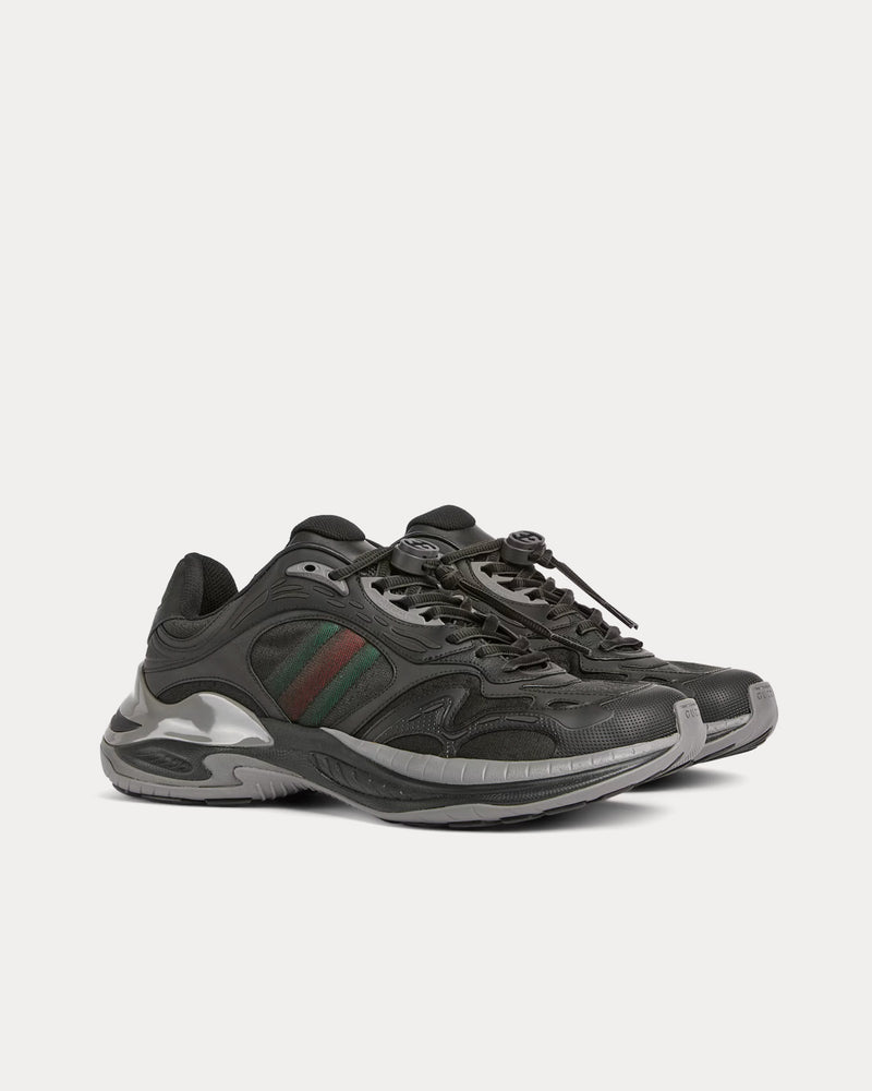 Gucci 2.0 Mesh & Leather Black / Grey Low Top Sneakers - 3