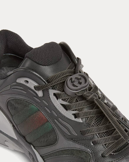 Gucci 2.0 Mesh & Leather Black / Grey Low Top Sneakers - 5
