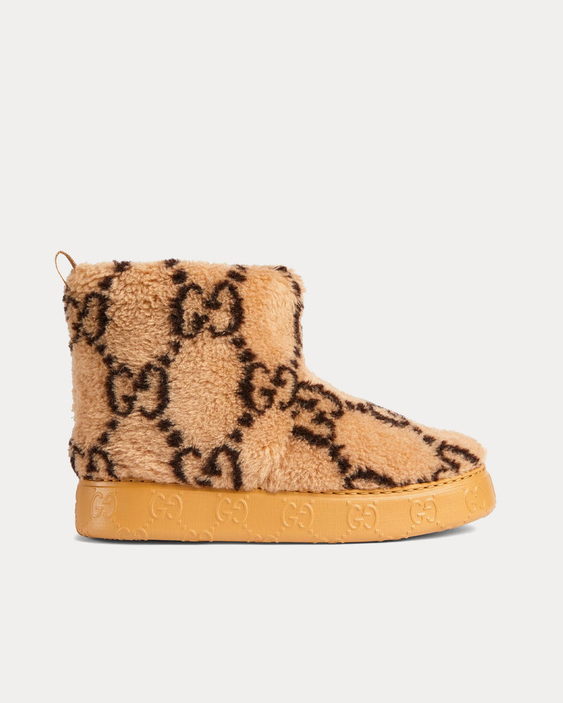 Gucci Ankle GG Merino Beige / Ebony Boots - 1