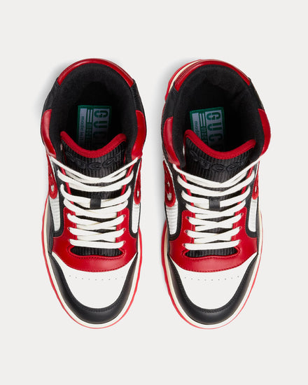 Gucci Men's MAC80 Leather Black / White / Red High Top