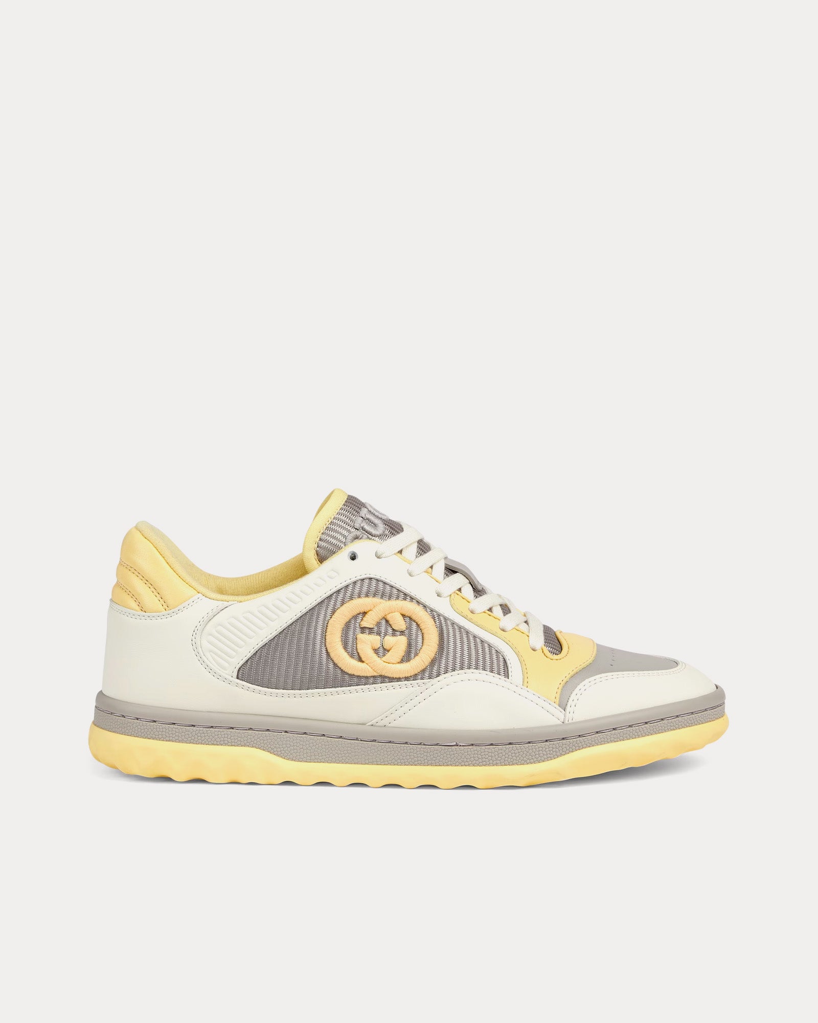 Gucci Women's MAC80 Leather Off-White / Yellow Low Top Gucci Women's MAC80 Leather Off-White / Yellow Low Top
