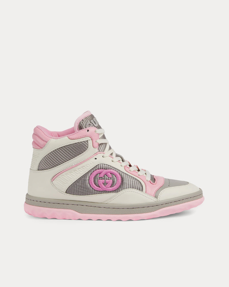 Gucci Women's MAC80 Leather Off White Pink High Top Sneakers