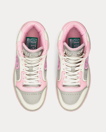 Gucci MAC80 Leather Off White / Pink High Top Sneakers - 2