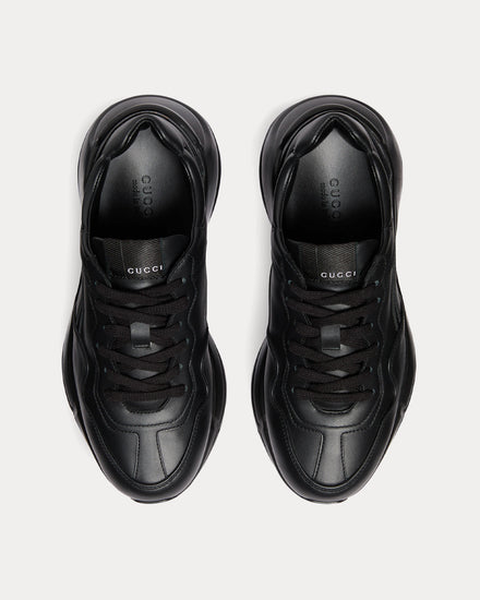 Gucci Rhyton Leather Black Low Top Sneakers - 2