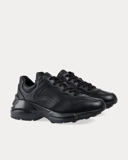 Gucci Rhyton Leather Black Low Top Sneakers - 3