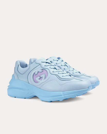 Gucci Rhyton Interlocking G Light Blue Low Top Sneakers - 3